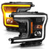 ANZO 2018-2020 Ford F-150 Projector Headlight w/ Plank Style Switchback Black Housing - Striker Modified