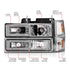 ANZO 88-98 Chevrolet C1500 Crystal Headlights w/Light Bar Chrome Housing w/ Signal Side Markers 8Pcs - Striker Modified