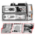 ANZO 88-98 Chevrolet C1500 Crystal Headlights w/Light Bar Chrome Housing w/ Signal Side Markers 8Pcs - Striker Modified