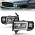 ANZO 94-02 Dodge RAM Crystal Headlight - w/ Light Bar Black Housing - Striker Modified