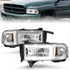 ANZO 94-02 Dodge RAM Crystal Headlight - w/ Light Bar Chrome Housing - Striker Modified