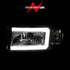 ANZO 94-02 Dodge RAM Crystal Headlight - w/ Light Bar Chrome Housing - Striker Modified