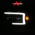 ANZO 97-04 Dodge Dakota/Durango Crystal headlight Set w/ Light Bar Black Housing - Striker Modified