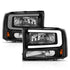 ANZO 99-04 Ford F250/F350/F450/Excursion (excl. 99) Crystal Headlights - w/ Light Bar Black Housing - Striker Modified