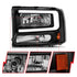 ANZO 99-04 Ford F250/F350/F450/Excursion (excl. 99) Crystal Headlights - w/ Light Bar Black Housing - Striker Modified