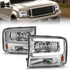 ANZO 99-04 Ford F250/F350/F450/Excursion (excl. 99) Crystal Headlights - w/ Light Bar Chrome Housing - Striker Modified