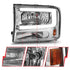 ANZO 99-04 Ford F250/F350/F450/Excursion (excl. 99) Crystal Headlights - w/ Light Bar Chrome Housing - Striker Modified