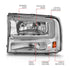ANZO 99-04 Ford F250/F350/F450/Excursion (excl. 99) Crystal Headlights - w/ Light Bar Chrome Housing - Striker Modified