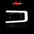 ANZO 99-04 Ford F250/F350/F450/Excursion (excl 99) Projector Headlights - w/ Light Bar Black Housing - Striker Modified