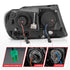 ANZO 99-04 Jeep Grand Cherokee Crystal Headlights - w/ Light Bar Black Housing - Striker Modified