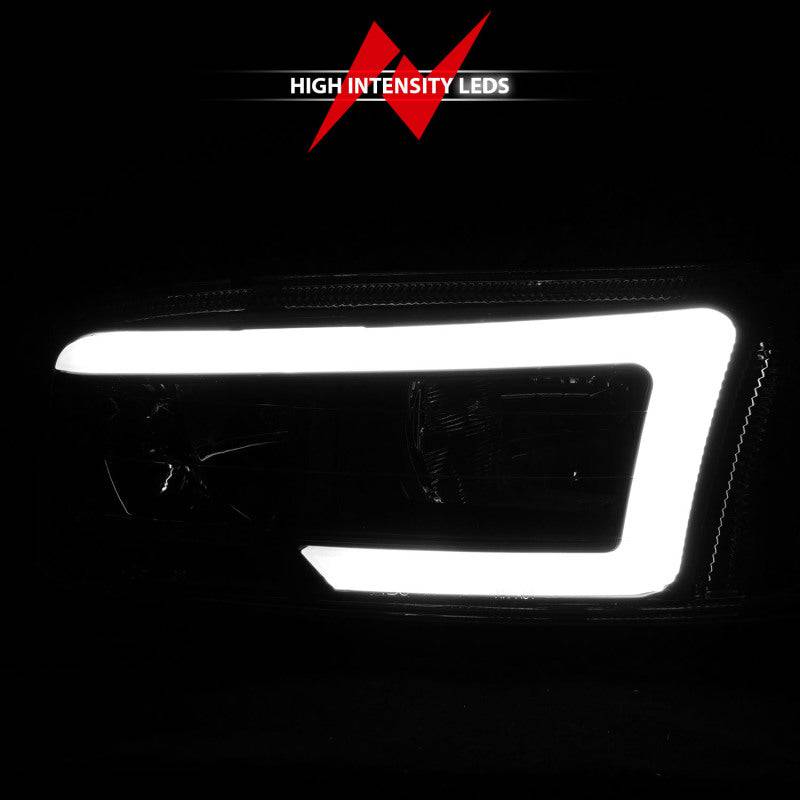 Anzo 99-17 GMC Sierra/Denali Headlights Black Amber (w/C Light Bars) - Striker Modified