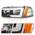 Anzo 99-17 GMC Sierra/Denali Headlights Black Amber (w/C Light Bars) - Striker Modified