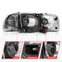 Anzo 99-17 GMC Sierra/Denali Headlights Black Amber (w/C Light Bars) - Striker Modified