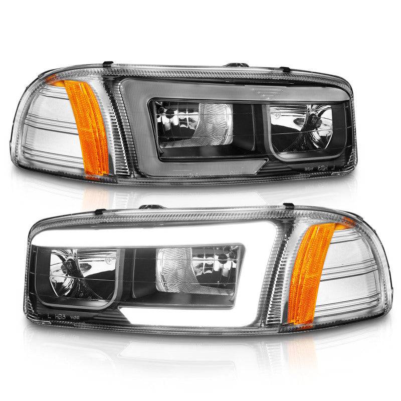 Anzo 99-17 GMC Sierra/Denali Headlights Black Amber (w/C Light Bars) - Striker Modified