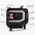 ANZO GMC SIERRA 1500 14-15 2500H/15-19 Projector Headlight Plank Style Black w/ Switchback (Halogen) - Striker Modified