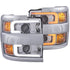 ANZO Projector Headlights 15-17 Chevrolet Silverado 2500HD / 3500HD Chrome w/ Chrome Rim - Striker Modified