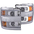 ANZO Projector Headlights 15-17 Chevrolet Silverado 2500HD / 3500HD Chrome w/ Chrome Rim - Striker Modified