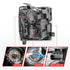ANZO Projector Headlights 15-17 Chevrolet Silverado 2500HD / 3500HD Chrome w/ Chrome Rim - Striker Modified