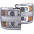 ANZO Projector Headlights 15-17 Chevrolet Silverado 2500HD / 3500HD Chrome w/ Chrome Rim - Striker Modified