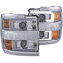 ANZO Projector Headlights 15-17 Chevrolet Silverado 2500HD / 3500HD Chrome w/ Chrome Rim - Striker Modified