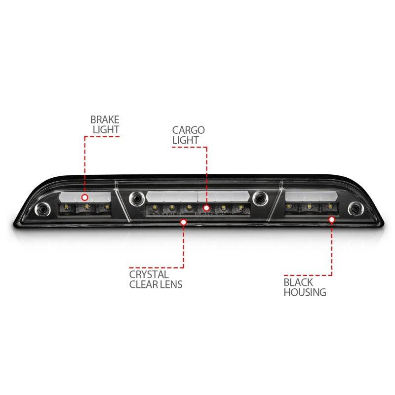 ANZO 15-20 Ford F-250 - F-550 LED Third Brake Light - Black Housing/Clear Lens - Striker Modified