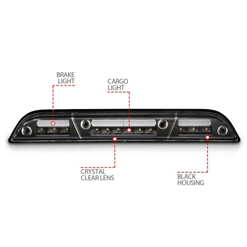 ANZO 15-20 Ford F-250 - F-550 LED Third Brake Light - Black Housing/Clear Lens - Striker Modified