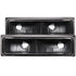 ANZO 1988-1998 Chevrolet C1500 Euro Parking Lights Black - Striker Modified