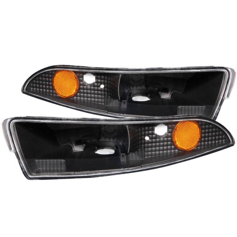 ANZO 1993-2002 Chevrolet Camaro Euro Parking Lights Black w/ Amber Reflector - Striker Modified
