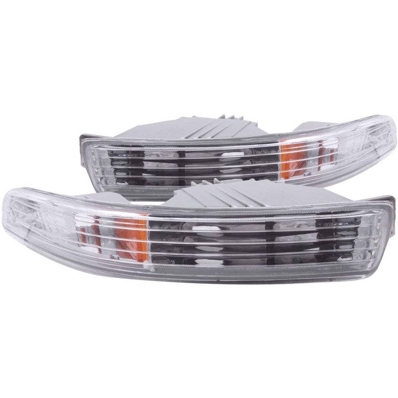 ANZO 1994-1997 Acura Integra Euro Parking Lights Chrome w/ Amber Reflector - Striker Modified