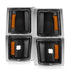 ANZO 1994-1998 Chevrolet Blazer Corner Lights Black Housing Clear Lens w/ Amber Reflector - Striker Modified
