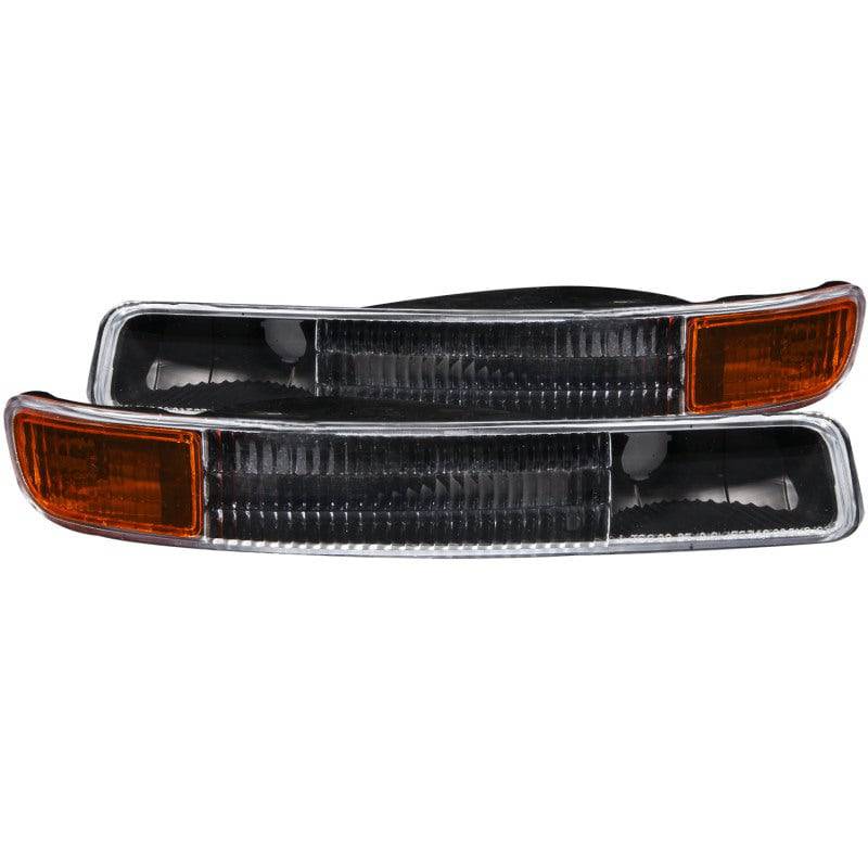 ANZO 1999-2006 Gmc Sierra 1500 Euro Parking Lights Black w/ Amber Reflector - Striker Modified