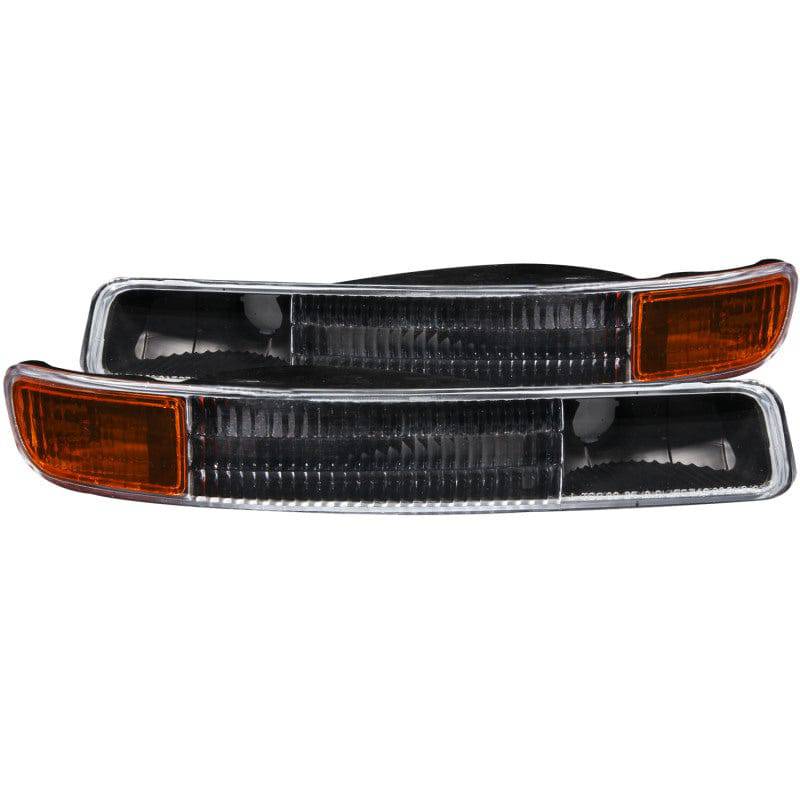ANZO 1999-2006 Gmc Sierra 1500 Euro Parking Lights Black w/ Amber Reflector - Striker Modified