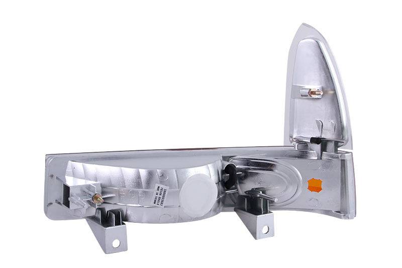 ANZO 2000-2004 Ford Excursion Euro Parking Lights Chrome w/ Amber Reflector - Striker Modified
