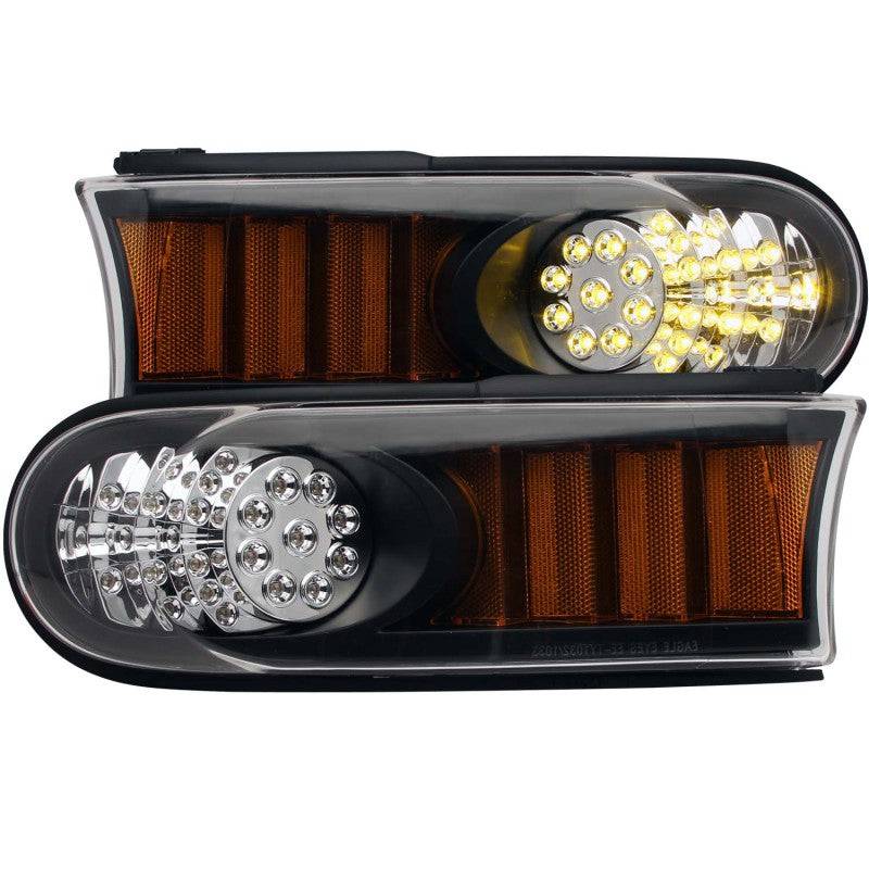 ANZO 2007-2013 Toyota Fj Cruiser LED Parking Lights Black w/ Amber Reflector - Striker Modified