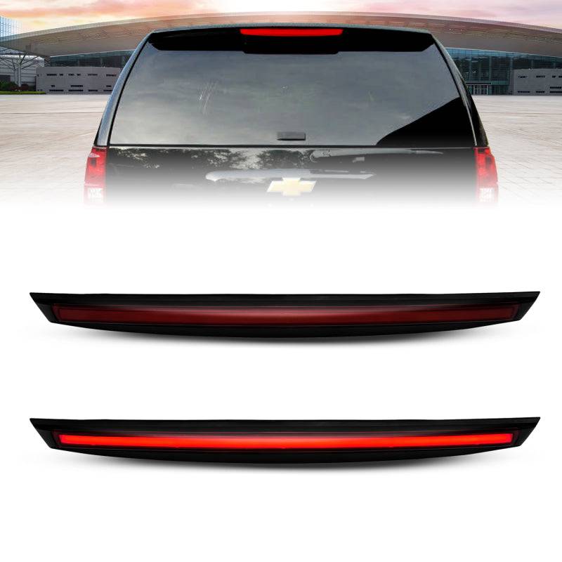 ANZO 2007-2014 Chevrolet Suburban 1500 LED 3rd Brake Light Black Housing Smoke Lens w/ Spoiler 1pc - Striker Modified