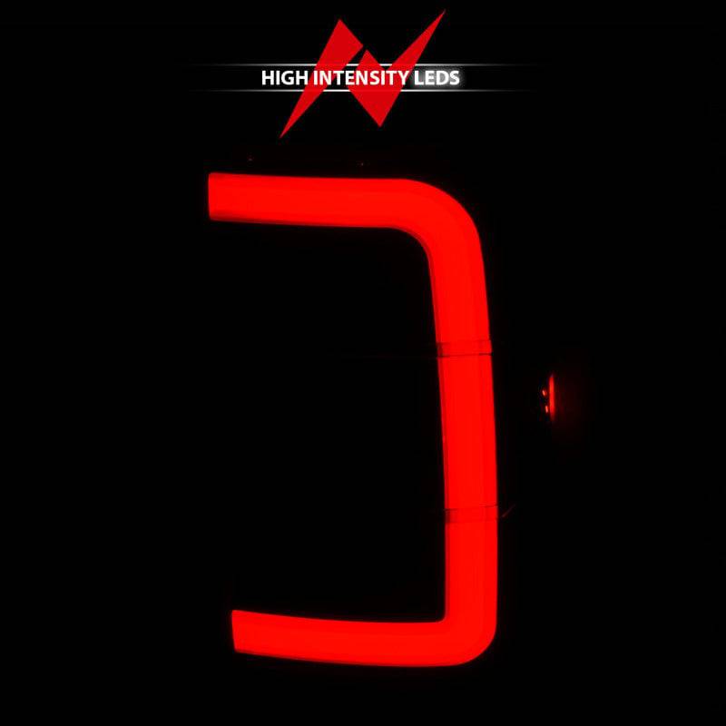 ANZO 01-11 Ford Ranger LED Taillights - Black Housing w/ Smoke Lens & Light Bar - Striker Modified