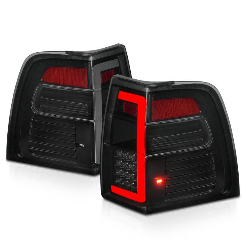 ANZO 07-17 Ford Expedition LED Taillights w/ Light Bar Black Housing Smoke Lens - Striker Modified
