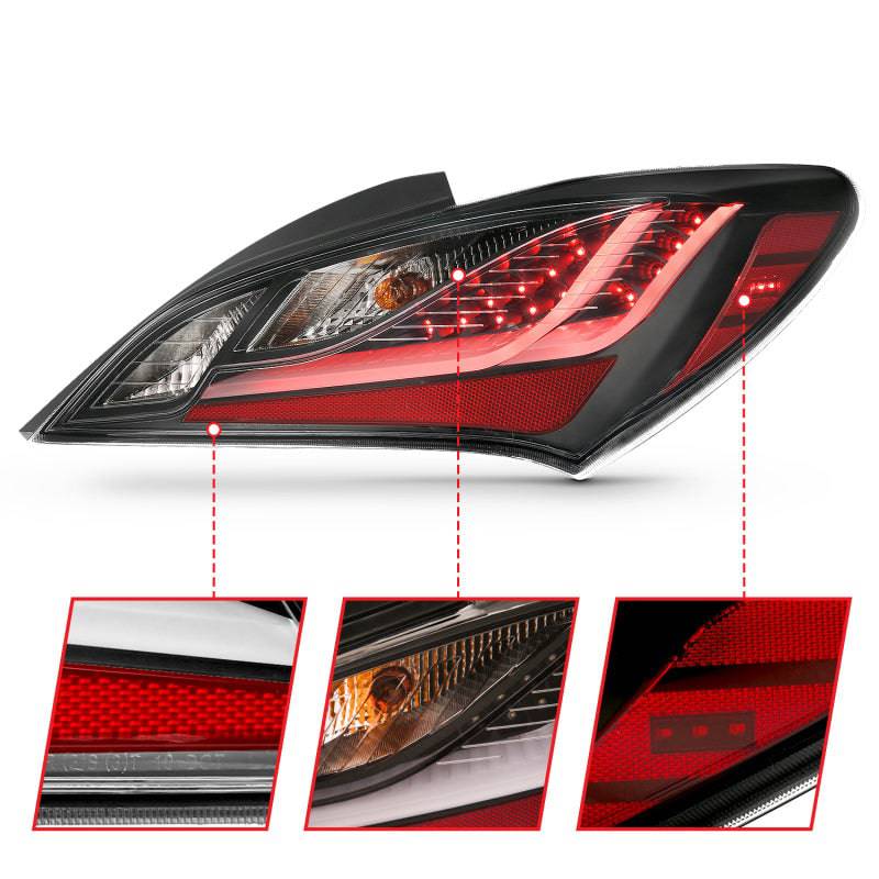ANZO 10-13 Hyundai Genesis 2DR LED Taillights Smoke - Striker Modified