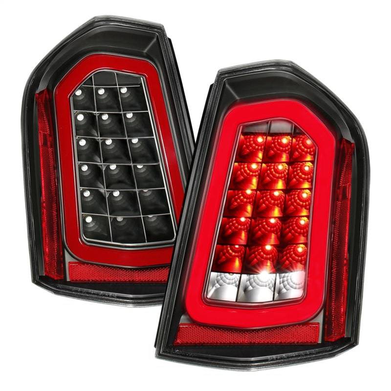 ANZO 11-14 Chrysler 300 LED Taillights Black w/ Sequential - Striker Modified