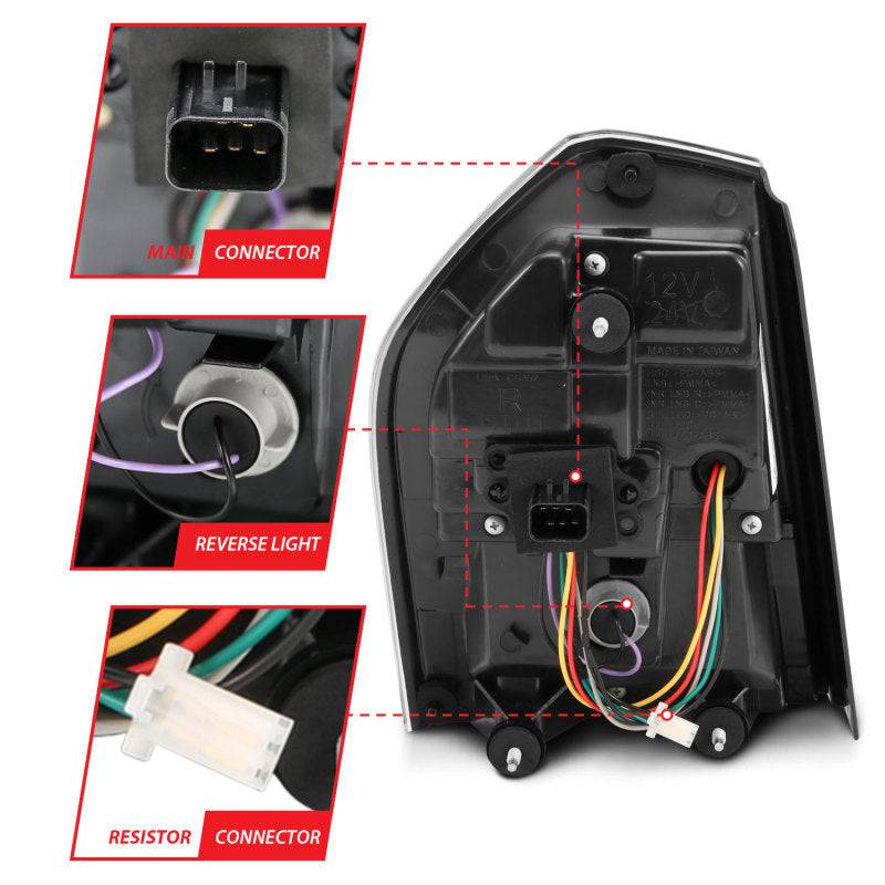 ANZO 11-14 Chrysler 300 LED Taillights Black w/ Sequential - Striker Modified
