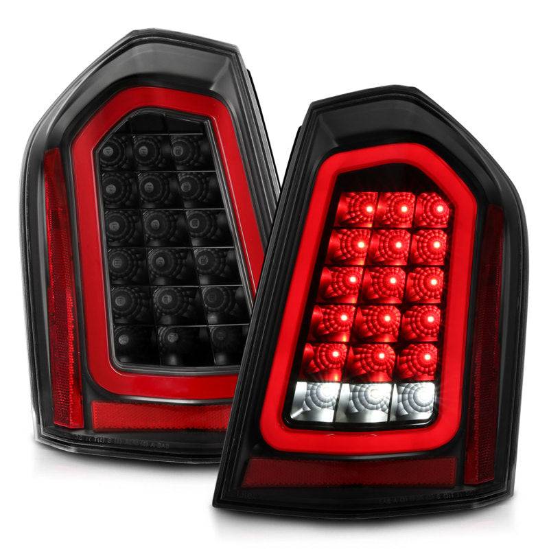 ANZO 11-14 Chrysler 300 LED Taillights Black w/ Sequential - Striker Modified