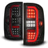 ANZO 14-18 GMC Sierra 1500 Full LED Taillights Black Housing Smoke Lens (w/C Light Bars) - Striker Modified