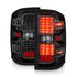 ANZO 15-19 Chevy Silverado 2500HD/3500HD (Factory Halogen Only) LED Tail Lights Black w/Clear Lens - Striker Modified