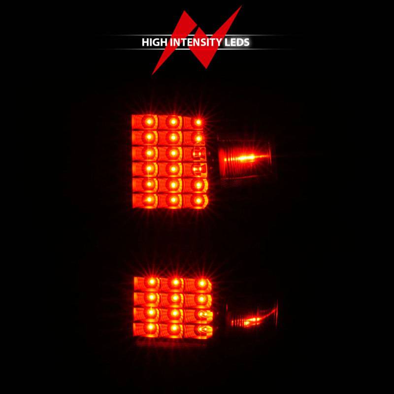 ANZO 15-19 Chevy Silverado 2500HD/3500HD (Factory Halogen Only) LED Tail Lights Black w/Clear Lens - Striker Modified