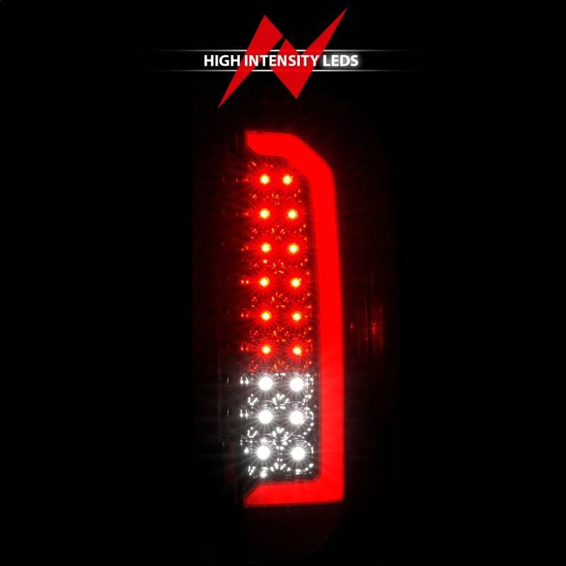 ANZO 15-21 GMC Canyon Full LED Taillights w/ Red Lightbar Black Housing/Clear Lens - Striker Modified