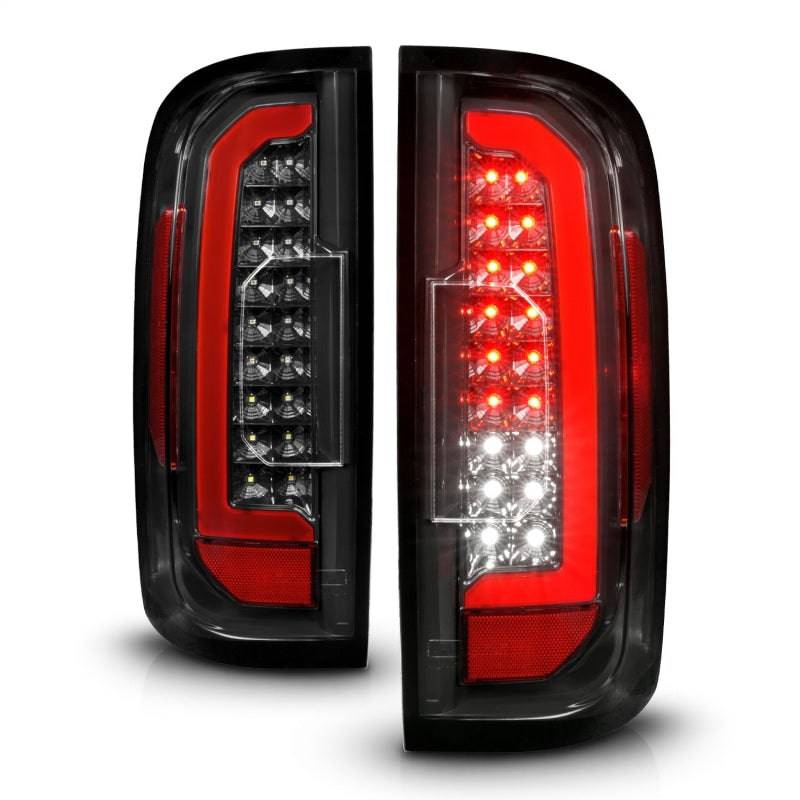 ANZO 15-21 GMC Canyon Full LED Taillights w/ Red Lightbar Black Housing/Clear Lens - Striker Modified