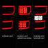 ANZO 18-19 Ford F-150 LED Taillight Black Housing Clear Lens Red Light Bar W/Sequential - Striker Modified