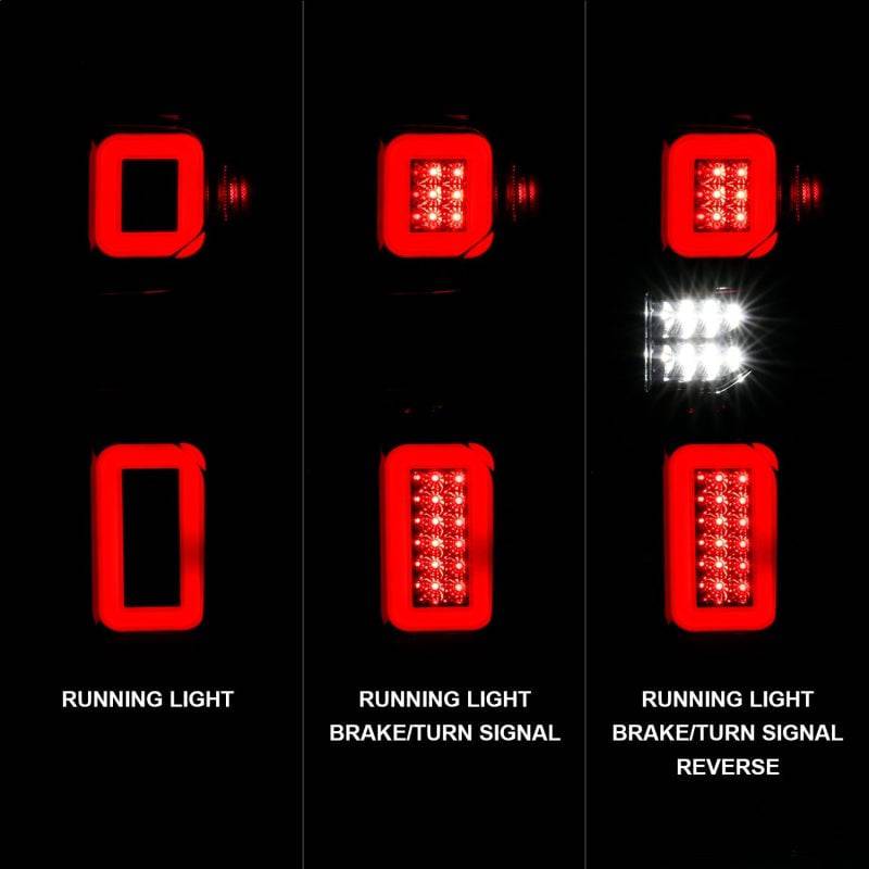 Anzo 19-21 Chevy Silverado Full LED Tailights Black Housing Clear Lens G2 (w/C Light Bars) - Striker Modified