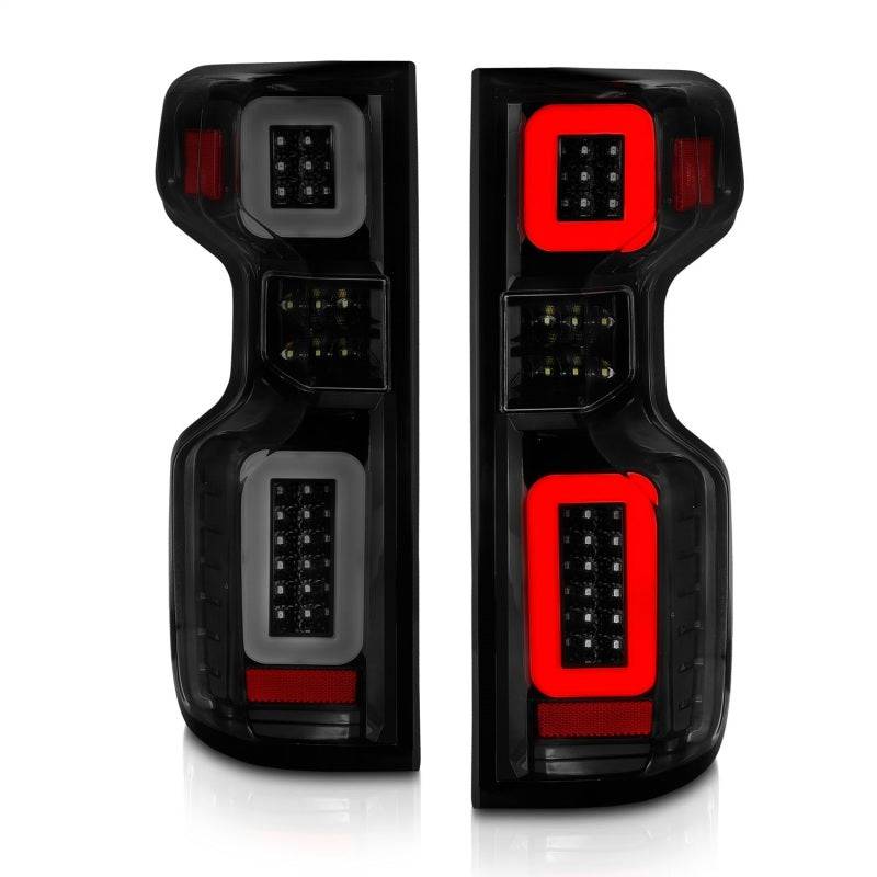 Anzo 19-21 Chevy Silverado Full LED Tailights Black Housing Smoke Lens G2 (w/C Light Bars) - Striker Modified