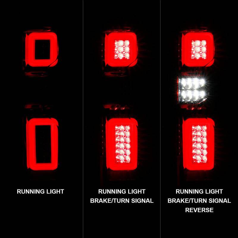 Anzo 19-21 Chevy Silverado Full LED Tailights Chrome Housing Red/Clear Lens G2 (w/C Light Bars) - Striker Modified